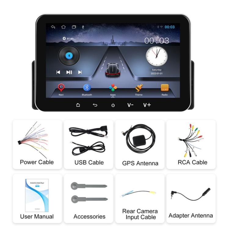 7 inch Horizontal Screen Android 13.0 Single Spindle Universal Car Multimedia Player, Style: Standard