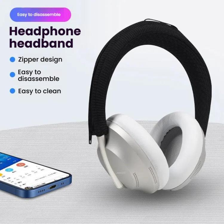 For BOSE NC700 Headphone Knitted Headbeam Cover Headband Protective Cushion(Black)