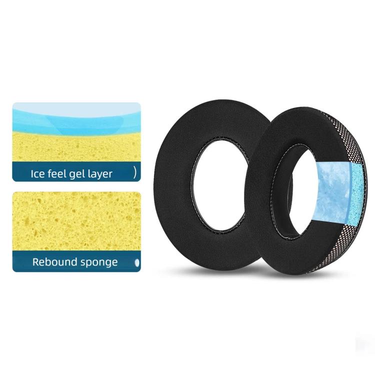 For BOSE QC35 QC45 QC25 Headphone 1pair Gel Ice Earpads Earmuffs Sponge Cover(Blue Net)
