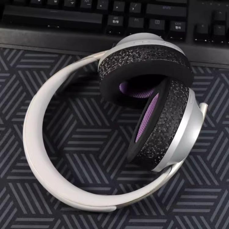 For Bose NC700 Headphone 1pair Ice Gel Ear Pads Earmuffs Protective Cover(Honeycomb Ice Black Blue)