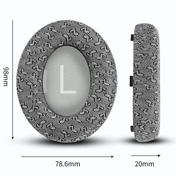 For BOSE NC700 Headphone 1pair Ear Pads Musical Note Design Cloth Ear Cushions(Gray)