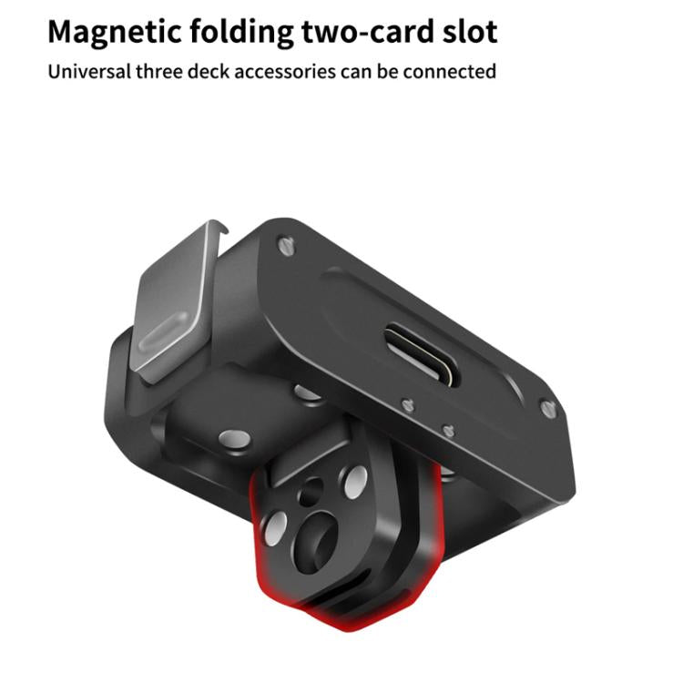 For DJI Osmo Action 2 Camera Magnetic Charging Base with 1/4 Inch & Arri Hole, Spec: Set D