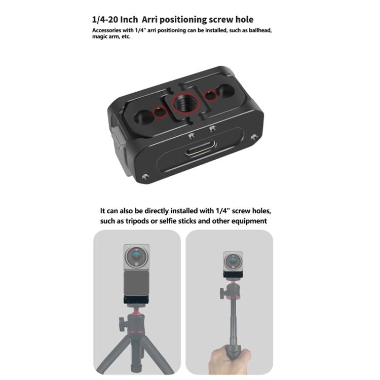 For DJI Osmo Action 2 Camera Magnetic Charging Base with 1/4 Inch & Arri Hole, Spec: Set B