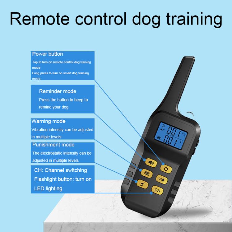 T720 1000m Pet Intelligent Electric Shock Remote Control Dog Training Device(Yellow)