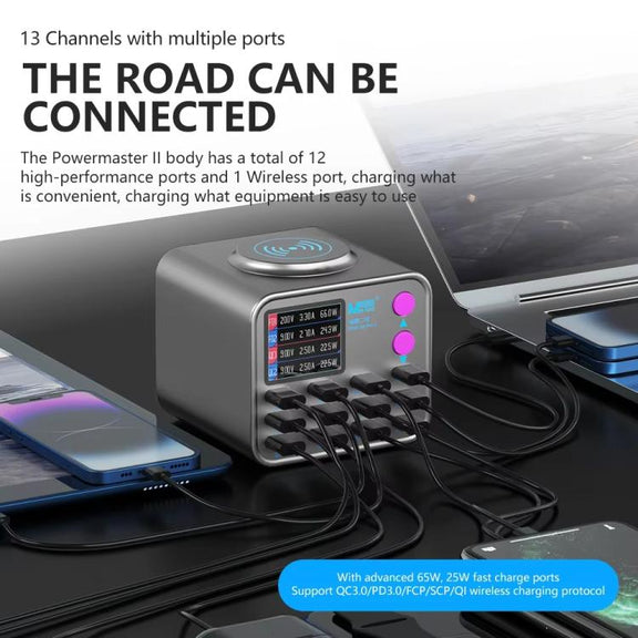 MaAnt DianBa No.2 USB Multi-port Mobile Phone Repair Desktop Charging Station EU Plug