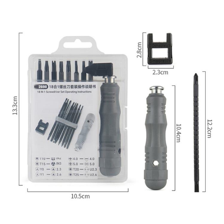 18 In 1 Multifunctional Combination Retractable Dual-purpose Screwdriver Set Iso-U Phillips Screwdriver Repair Tools