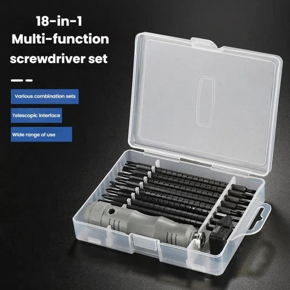 18 In 1 Multifunctional Combination Retractable Dual-purpose Screwdriver Set Iso-U Phillips Screwdriver Repair Tools