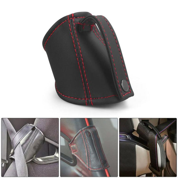 Car Seat Safety Belt Buckle Racing Car Seat Belt Limiter Guard(Leather Blue Line)