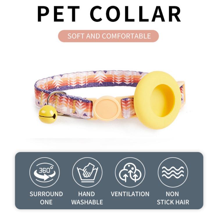 For Airtag Tracker Protective Case Cat Collar GPS Locator Protective Case With Bell(Blue Gradient)