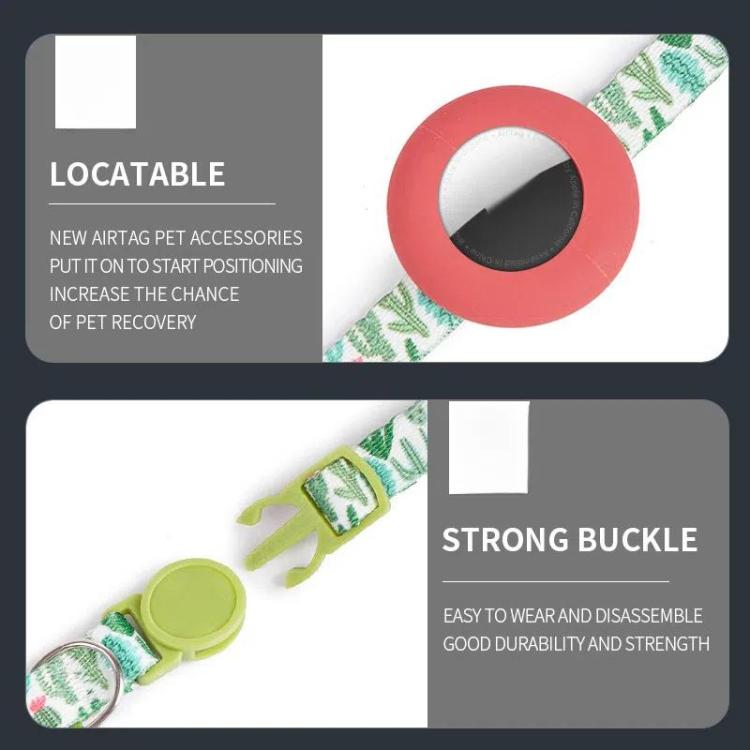 For Airtag Tracker Protective Case Cat Collar GPS Locator Protective Case With Bell(Blue Gradient)