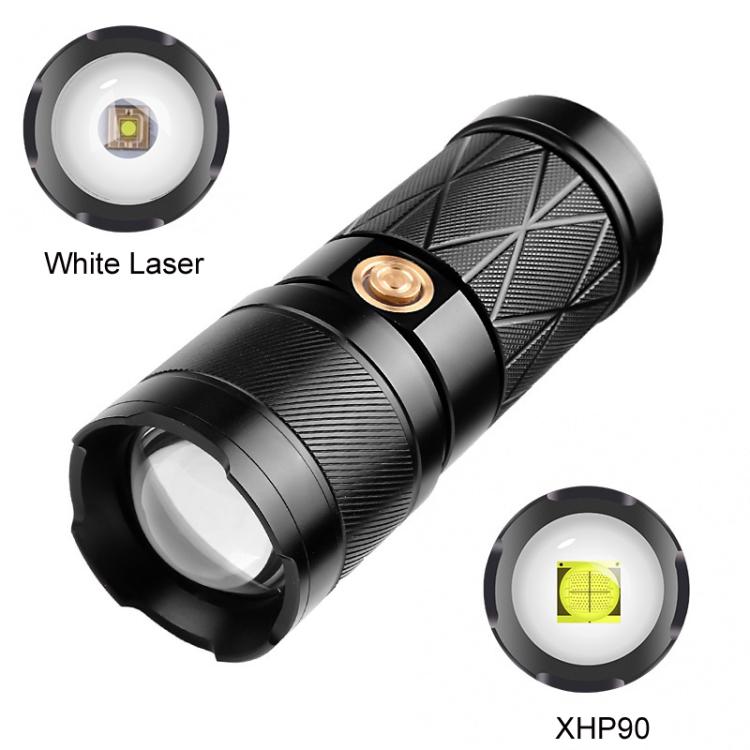 Mini Outdoor Long-Range Strong Light LED Flashlight, Specification: White Laser