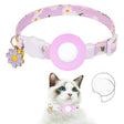 For AirTag Tracker Silicone Cover Small Daisy Pet Collar Dog Collar With Bell And Front Back Film(Purple) - Pet Series by PMC TechLife | Online Shopping South Africa | PMC TechLife | Buy Now Pay Later Mobicred