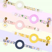For AirTag Tracker Silicone Cover Small Daisy Pet Collar Dog Collar With Bell And Front Back Film(Purple)