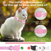 For AirTag Tracker Silicone Case Reflective Stars And Moon Cats Dogs Pet Collar With Bell(Blue)