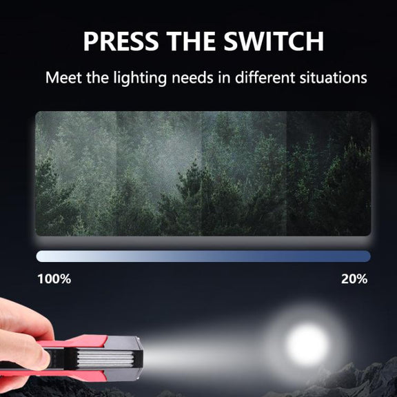 Magnet-Hook COB Rotating Strong Light Emergency Work Light(Red)
