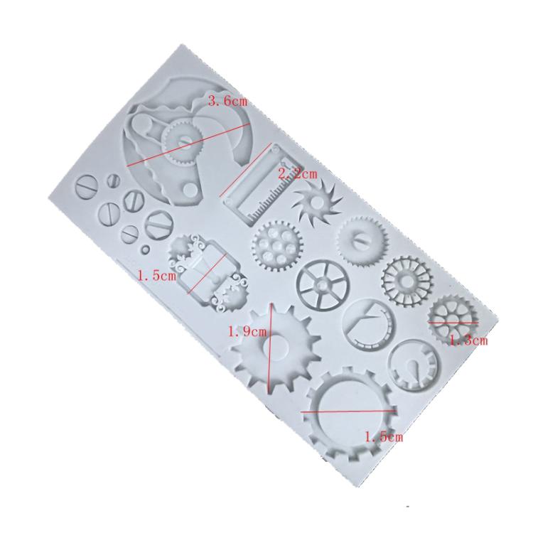 Mechanical Gear Silicone Cake Fondant Mold For Sugarcraft, Cupcake Topper, Jewelry, Polymer Clay, Crafting Projects(Pink)