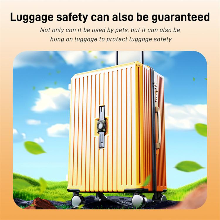 For AirTag Tracker Water-resistant Protective Case Puppy Kitten Collar Metal Buckle Model Protective Cover(Black+White PC)