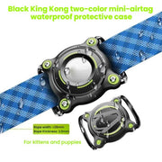 For AirTag Tracker Water-resistant Protective Case Puppy Kitten Collar Metal Buckle Model Protective Cover(Black+White PC)