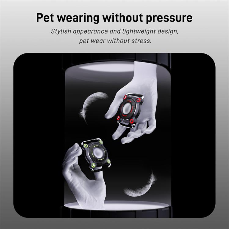 For AirTag Tracker Water-resistant Protective Case Puppy Kitten Collar Metal Buckle Model Protective Cover(Black+White PC)