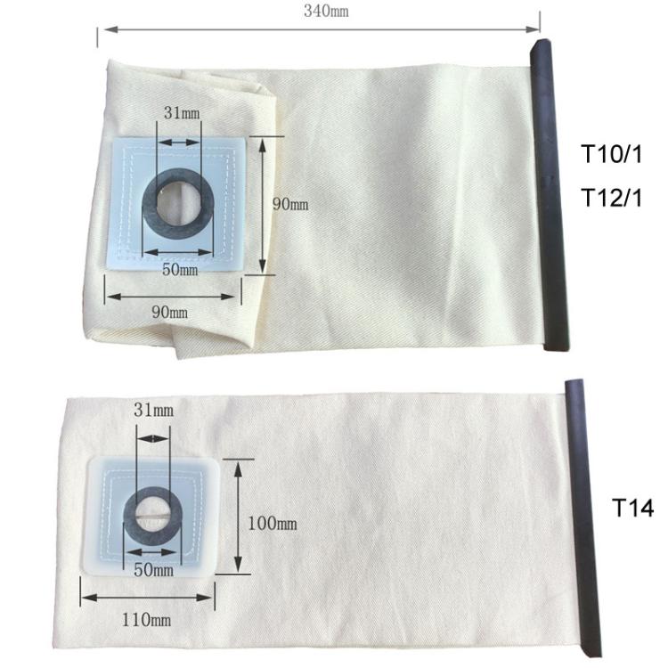For Karcher T14 Vacuum Cleaner Filter Bags Reusable Canvas Pocket Bags