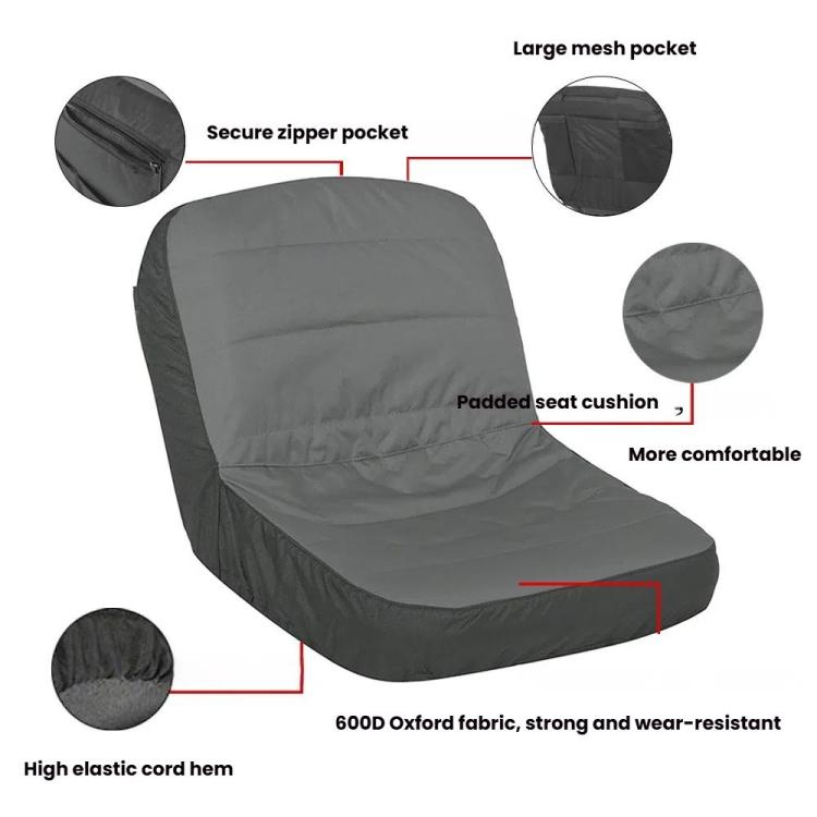 50x35x40cm Tractor Lawn Mower Oxford Cloth Seat Cover(Gray)