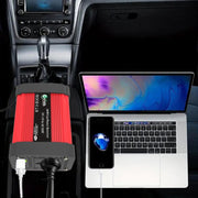 Gurxun Dual USB+Dual Type-C Charging Port Modified Square Wave Car Inverter, Spec: DC12V to AC220V Universal Plug