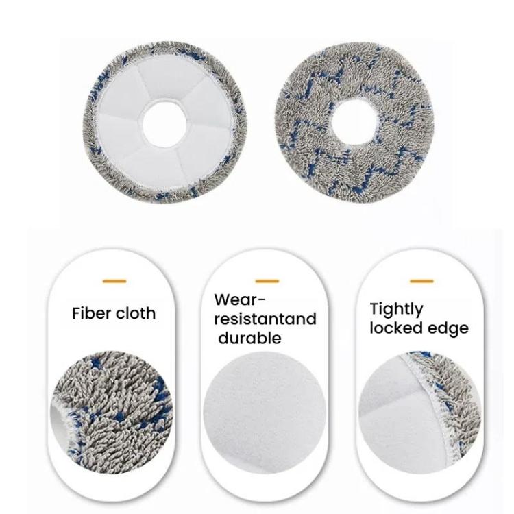 2pcs /Pack Mop Pads Rag For Ecovacs DEEBOT X1 TURBO / X1 PLUS/ X1 OMNI / T10 TURBO(Blue Gray)