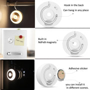 LED Motion Sensor Light With Hidden Hook Adhesive Pads and Magnet(Warm Light)