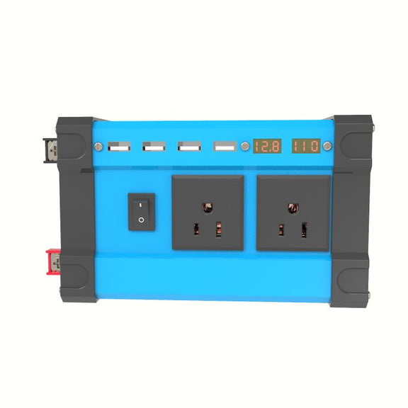 Gurxun 4 USB Ports Digital Display Modified Square Wave Inverter, Spec: 500W US Plug 12V To 110V