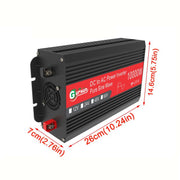 Gurxun 1500W Dual USB Fast Charger Dual Digital Display Pure Sine Wave Inverter, Spec: EU Plug 12V To 220V
