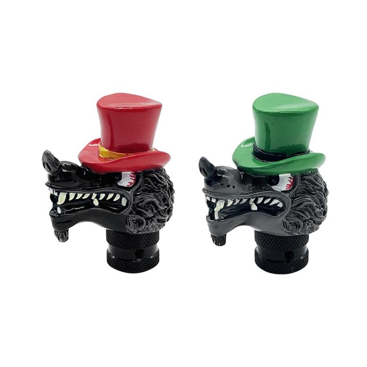Wolf Head Detachable Car Manual Gear Lever Modification(Red)