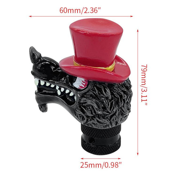 Wolf Head Detachable Car Manual Gear Lever Modification(Red)