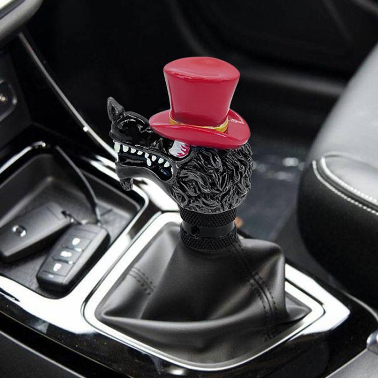Wolf Head Detachable Car Manual Gear Lever Modification(Red)