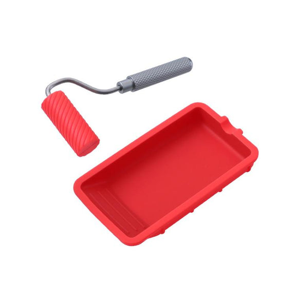 RL-9217 Glue Tray Brush Tool Silicone Case Roller Brush Reusable Paint Tray Woodworking Glue Container