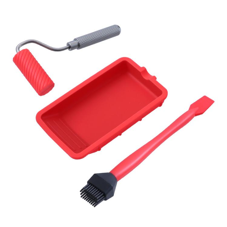 ZH9217-1 Glue Tray Brush Tool Silicone Case Roller Brush Reusable Paint Tray Woodworking Glue Container