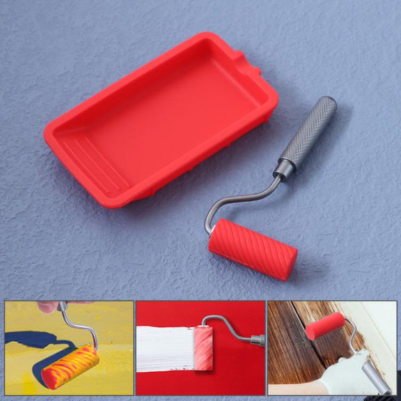 RL-9217 Glue Tray Brush Tool Silicone Case Roller Brush Reusable Paint Tray Woodworking Glue Container