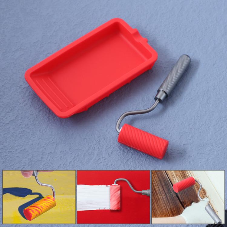 ZH9217-1 Glue Tray Brush Tool Silicone Case Roller Brush Reusable Paint Tray Woodworking Glue Container