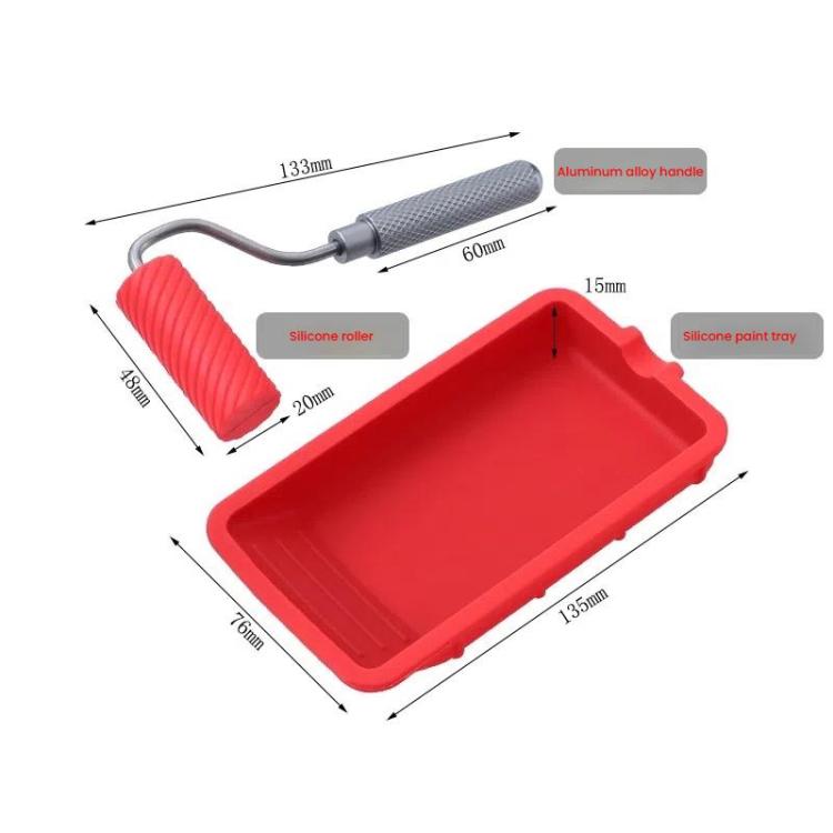 RL-9217 Glue Tray Brush Tool Silicone Case Roller Brush Reusable Paint Tray Woodworking Glue Container