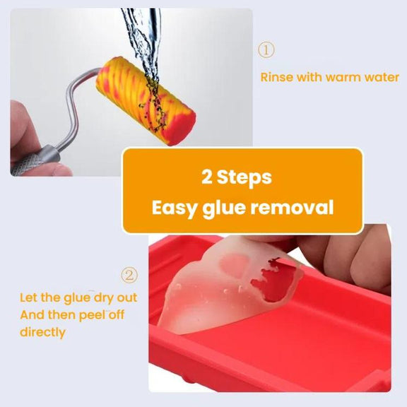 RL-9217 Glue Tray Brush Tool Silicone Case Roller Brush Reusable Paint Tray Woodworking Glue Container
