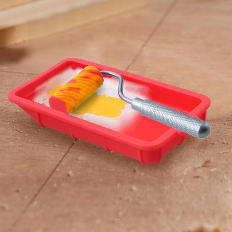 RL-9217 Glue Tray Brush Tool Silicone Case Roller Brush Reusable Paint Tray Woodworking Glue Container