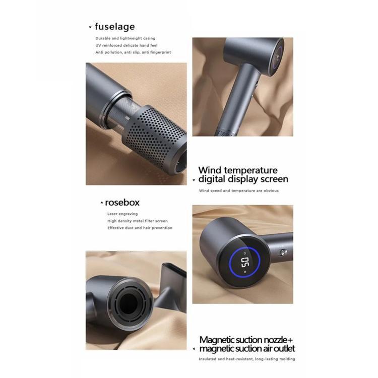 D3 110000 High Speed Smart Constant Temperature Negative Ion Hair Dryer, Color: EU Plug Purple