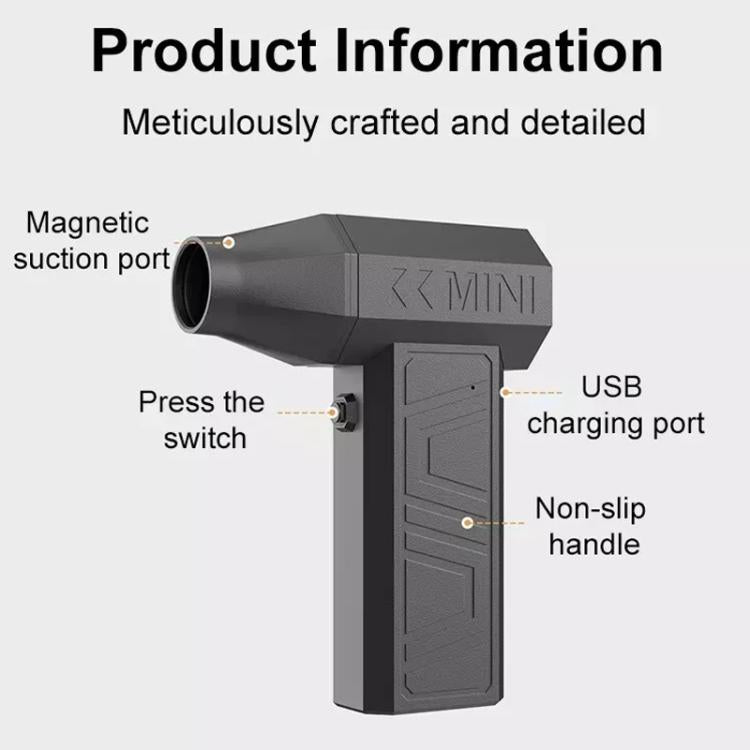 90000RPM 41m/s Mini Brushless Motor Turbo Jet Fan With Magnetic Suction Nozzle(Black)