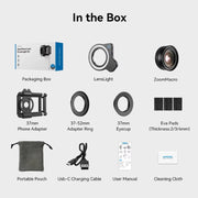 APEXEL 10-20x Zoom Macro Lens With 45-Mode Fill Light Kit for Smartphones