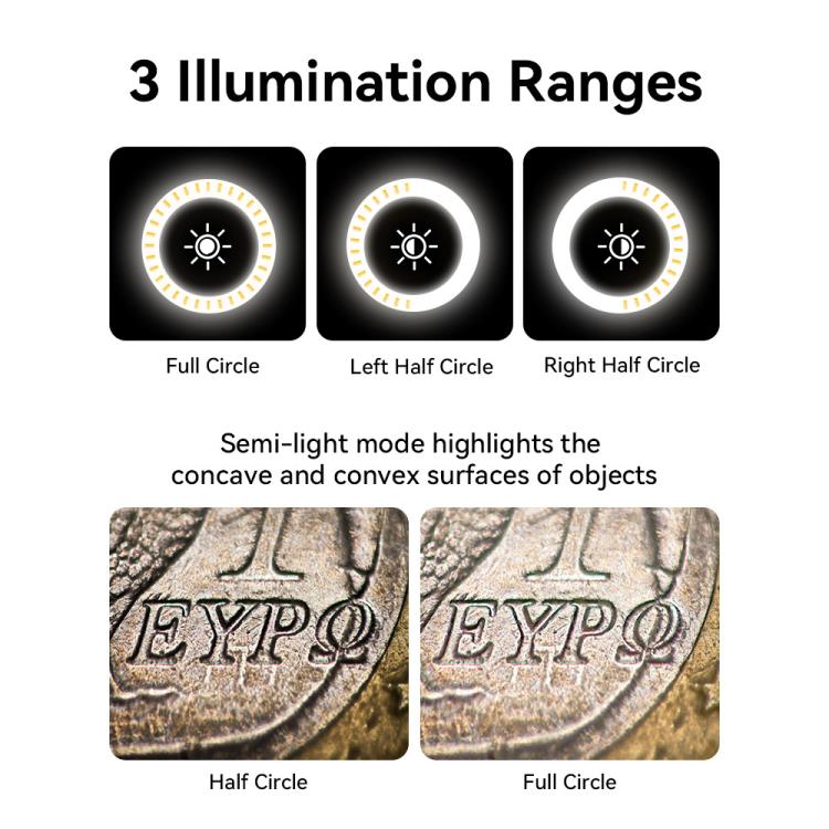 APEXEL 10-20x Zoom Macro Lens With 45-Mode Fill Light Kit for Smartphones