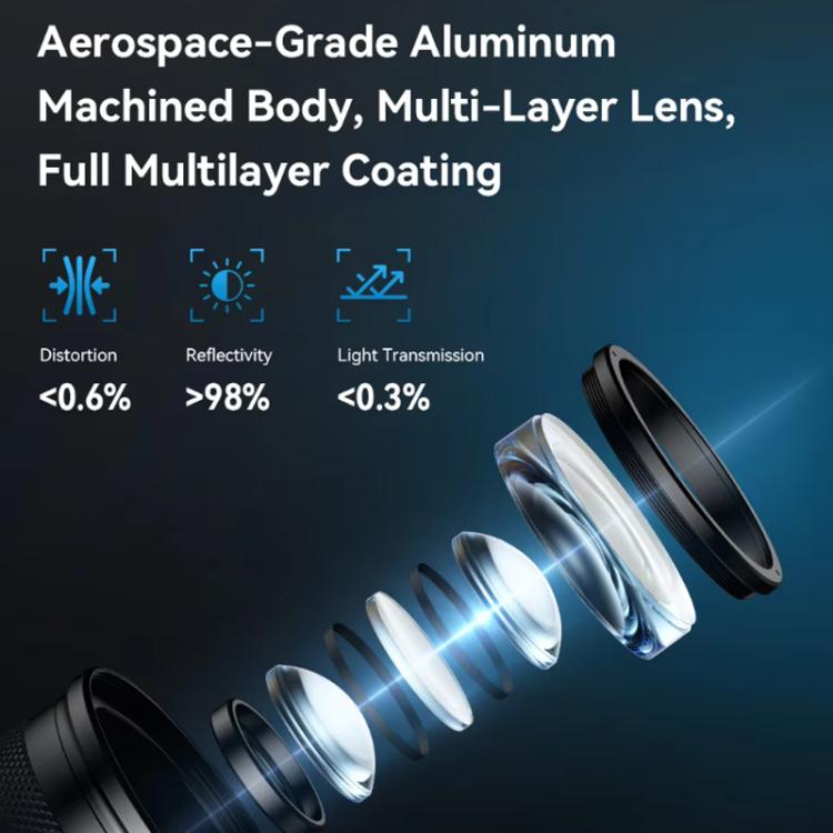 APEXEL 10-20x Zoom Macro Lens With 45-Mode Fill Light Kit for Smartphones