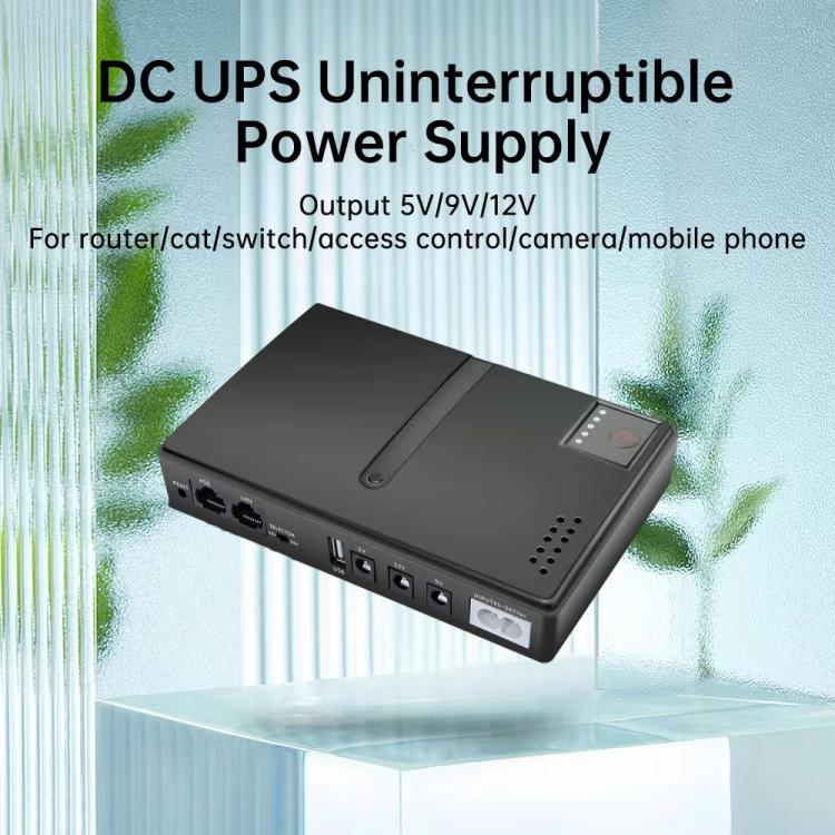 Uninterruptible Power Supply with DC Output 5V/9V/12V for Router, Modem, Security Camera, Mobile Phone US Plug