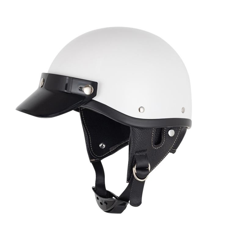 Motorcycle Helmet Brim Retro 3-Button Helmet Visor Sunshade Protection Half Helmet Hat Brim(Dark Tea)