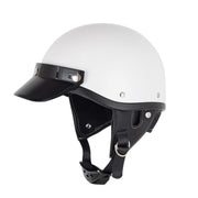 Motorcycle Helmet Brim Retro 3-Button Helmet Visor Sunshade Protection Half Helmet Hat Brim(Dark Tea)