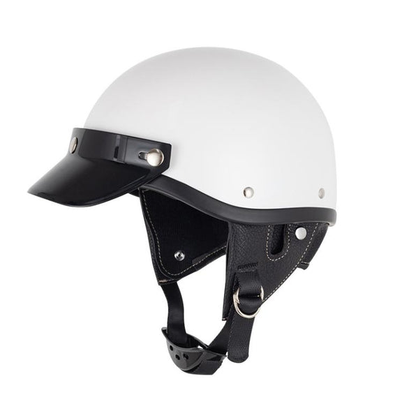 Motorcycle Helmet Brim Retro 3-Button Helmet Visor Sunshade Protection Half Helmet Hat Brim(Dark Tea)