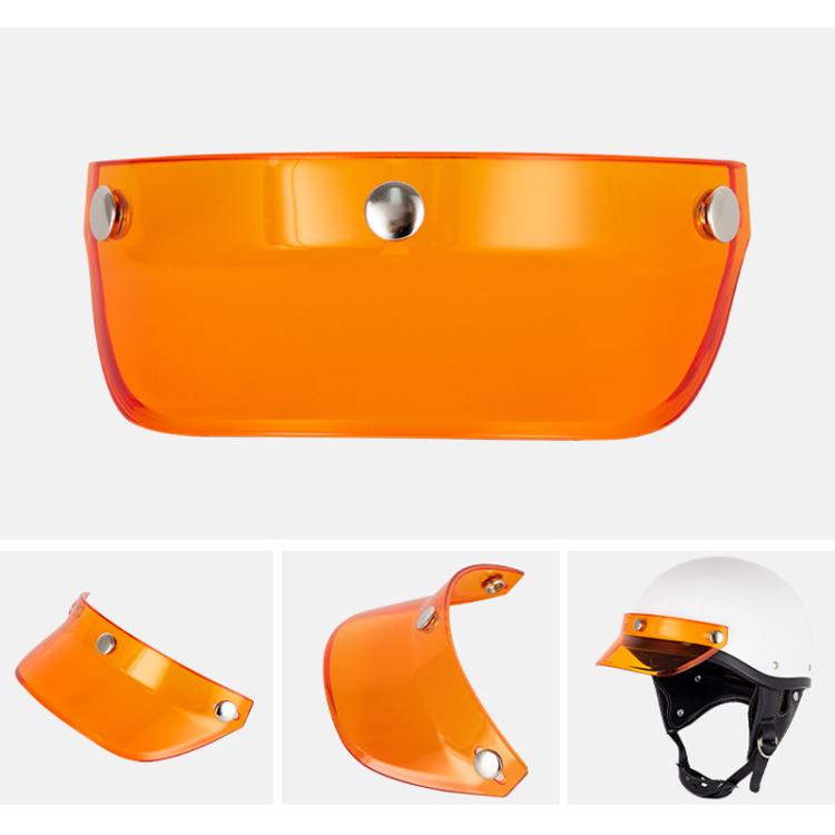 Motorcycle Helmet Brim Retro 3-Button Helmet Visor Sunshade Protection Half Helmet Hat Brim(Dark Tea)
